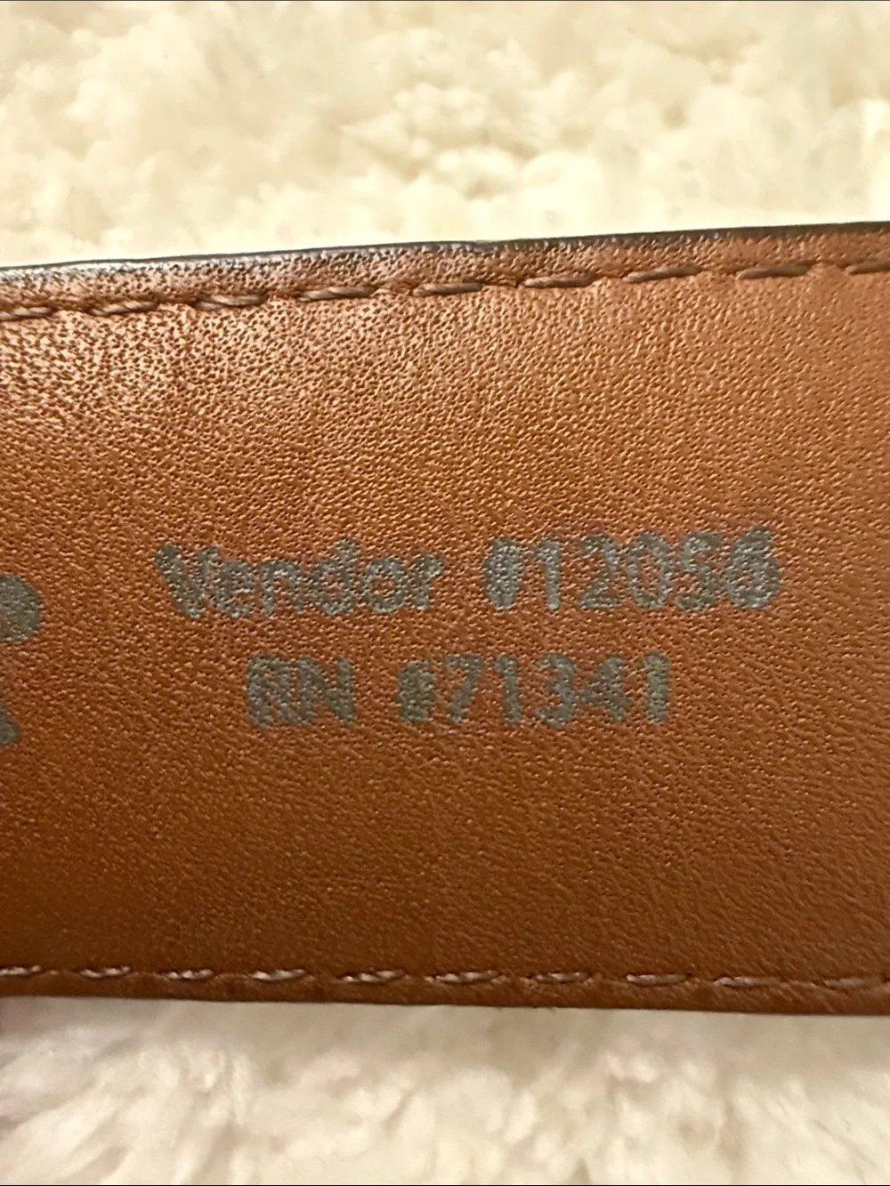 L.L. Bean Men’s Full Grain Leather Belt Size 42 Made in USA Brass Buckle
